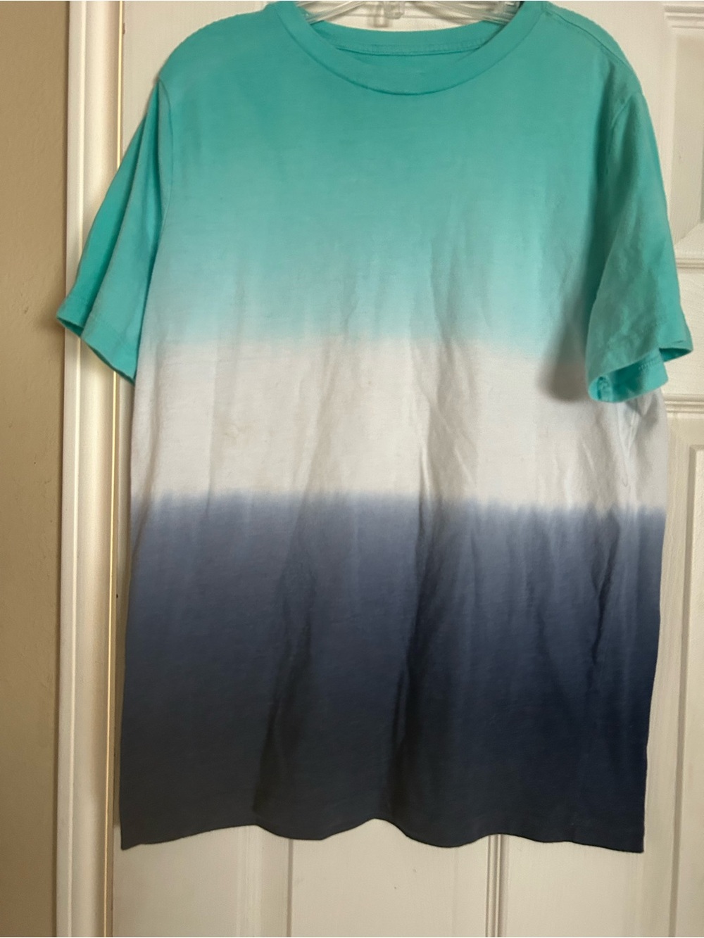 urban pipeline Ombre Crew Neck Tee in Aqua, White & Navy